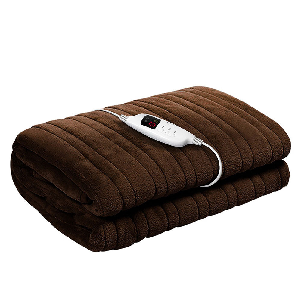 Giselle Bedding Electric Throw Blanket Chocolate Mattress Hub