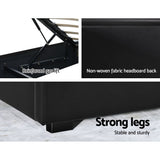 Artiss Bed Frame Queen Size LED Gas Lift Black COLE