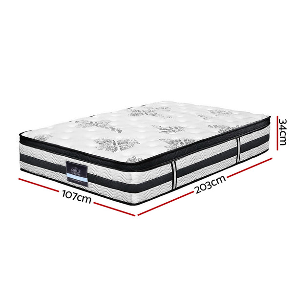 Giselle Bedding 34cm Mattress Euro Top Pocket Spring King Single